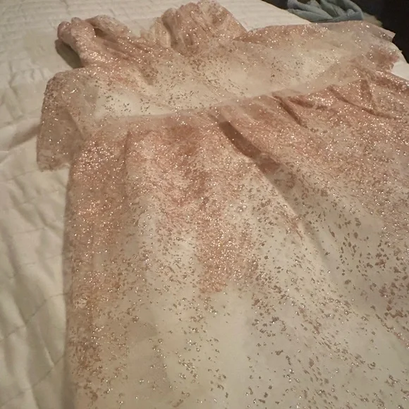 Marchesa Notte Pink and White Embellished Babydoll Dress Sweetheart Neckline - Picture 8 of 12